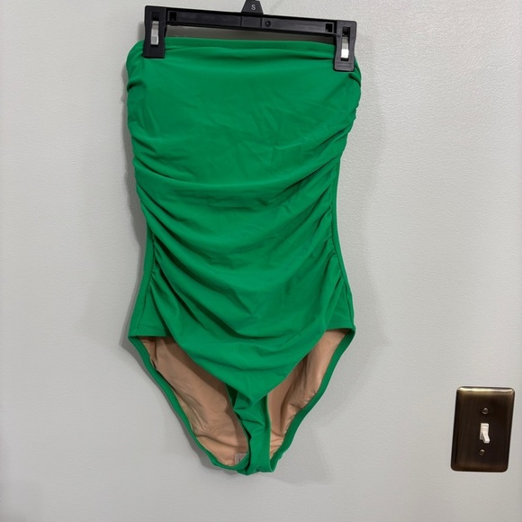 J. Crew Factory Green Strapless Swimsuit extra small - Picture 1 of 8